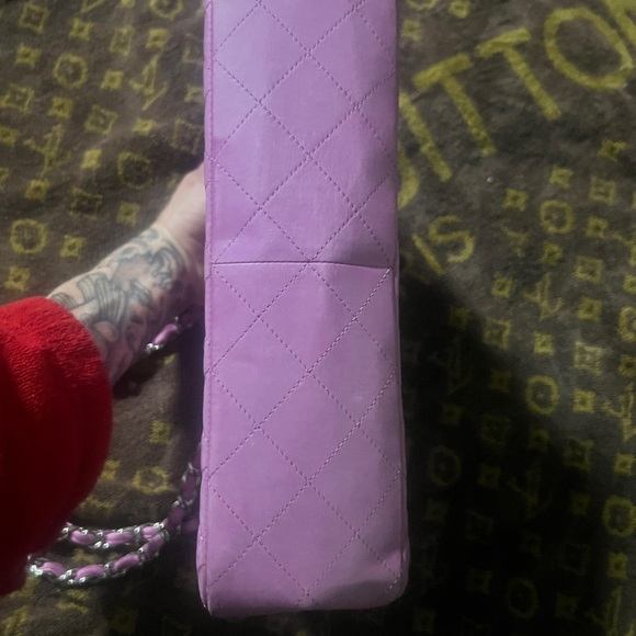 Chanel Pink Quilted Lambskin Medium Classic Double Flap Bag silver Hardware - Picture 9 of 10